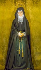 Statues of virgins and Christian catholic saints