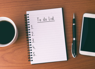 To Do List on Notepad, retro style.