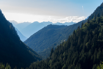 Mountains and peaks landscape. Kühtai glacier, natural environment. Hiking in the Stubai Alps. Sellrain valley, Tirol, Salzburg, Austria, Europe