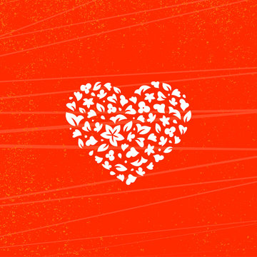 flower heart, vector illustration card