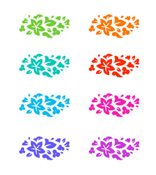  flower colorful decorative elements