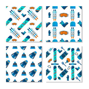 Collection of 4 winter sport  patterns.