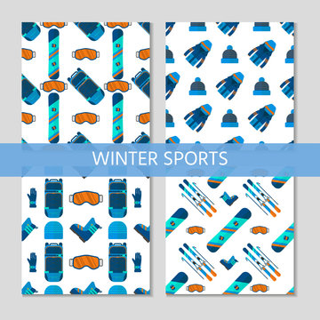 Collection of 4 winter sport  patterns.