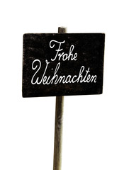 Schild Frohe Weihnachten