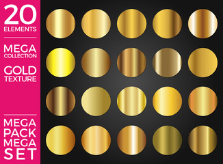 Vector Set of Gold Gradients, Golden Squares Collection, Textures Group Eps 10