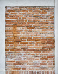 abandoned grunge red brick stucco wall background