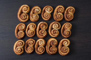 Cinnamon cookie. Concept of food and pastry products.