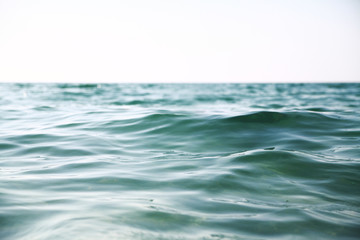 Fototapeta premium Sea waves background.Pure light blue and green water.