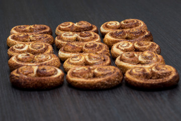 Cinnamon cookie. Concept of food and pastry products.