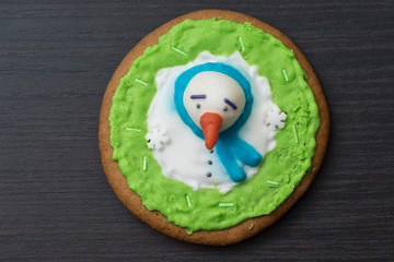 Gingerbread cookie. Concept of food and pastry products.