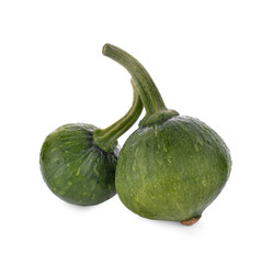 Green pumpkin isolated on the white background.