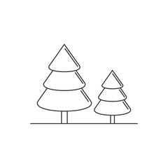 Fototapeta premium Christmas tree logo icon design concept outline, thin line, mono line