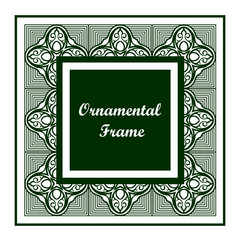 Ornamental colored vintage frame with place for text. Template for design. Vector illustration