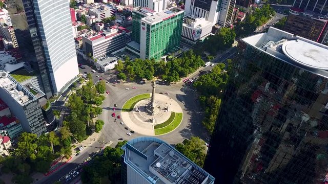 independence angel in mexico city aerial