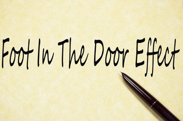 foot in the door effect text write on paper