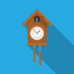 Cuckoo clock icon vector flat design.