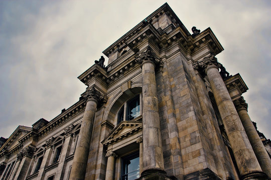 Exterior architexture of the bundestag in berlin