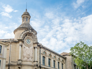 Fototapeta na wymiar Clock tower in Nimes, France