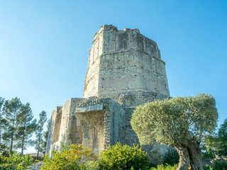 Ruined La Tour Magne in Nimes, France