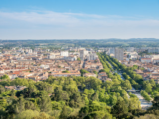 Cityscape view of Nimes, France
