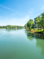 Rhone river from Pont d'Avignon, France