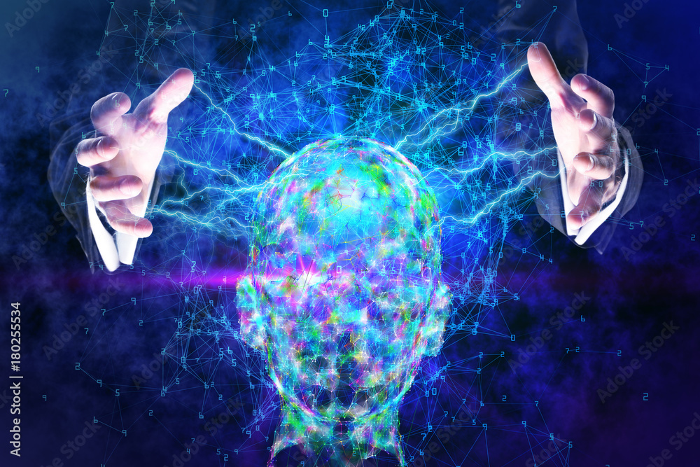 Aufkleber Artificial intelligence and memory concept