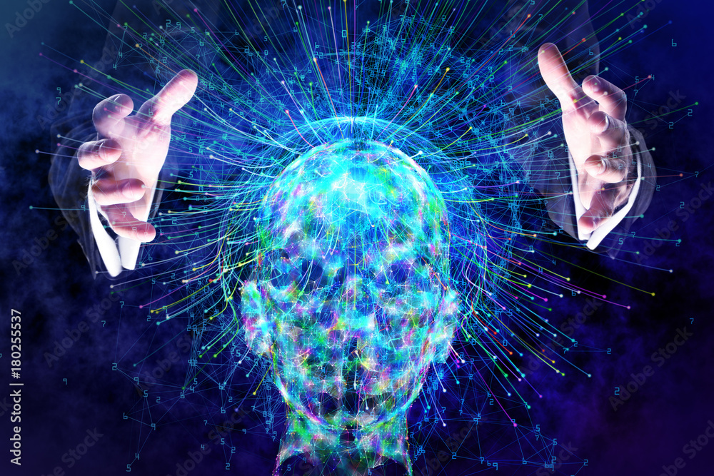 Poster artificial intelligence and future concept