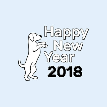 Happy new year dog 2018