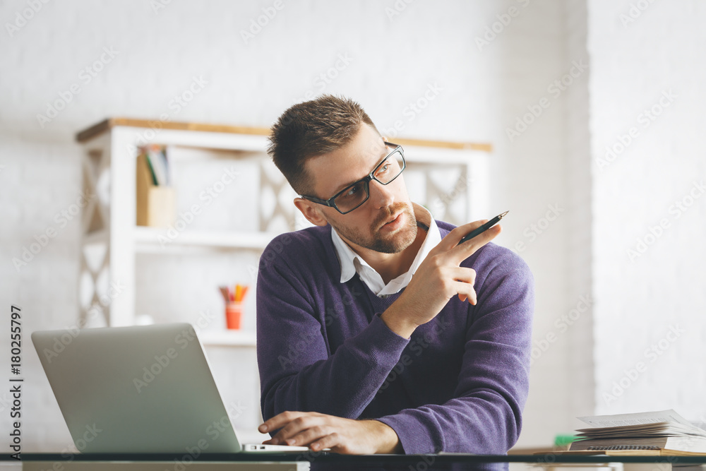 Canvas Prints caucasian gentleman working on project