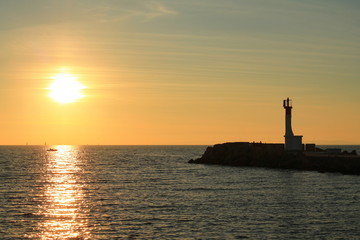 Coucher de soleil au Grau du roi en Camargue, France