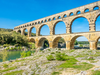 Fototapeta na wymiar Pont du Gard in Nimes, France