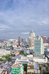 city buildings with blue sky