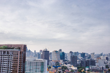 Obraz premium city buildings with blue sky Asok Bangkok Thailand