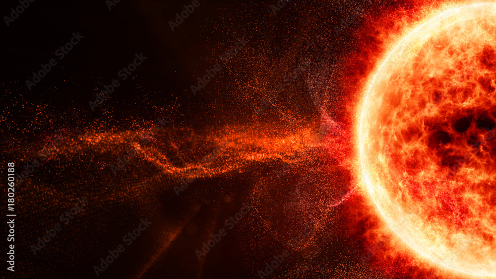 Leinwandbilder Hi-tech user interface head up display Sun Solar Flare Particles for background computer desktop screen display