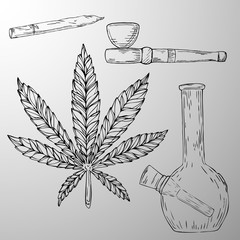 Set of devices for smoking weed