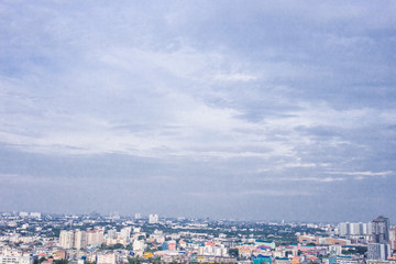city buildings with blue sky