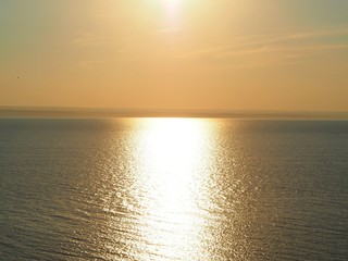 Sunset on the sea shore, Russia