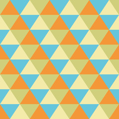 Fototapeta premium seamless geometric pattern of triangles in yellow, orange, green and blue