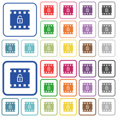 Decode movie outlined flat color icons