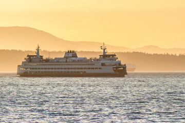 Obraz premium Ferry au large de Seattle