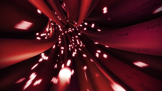 Wires cables dollar sign fly through data internet power circuit fiber 4k