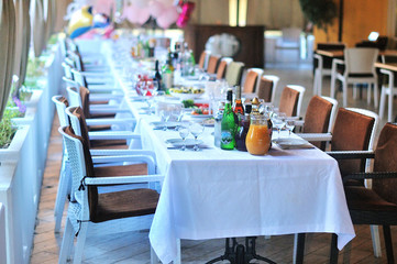 interior of summer restaurant