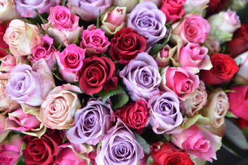Obraz na płótnie Canvas Bouquet de roses multicolores