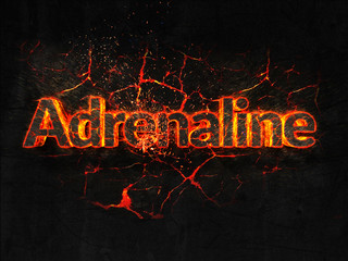 Adrenaline Fire text flame burning hot lava explosion background. © Zobaair