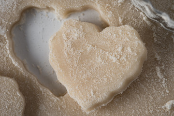 Cookie Dough Cutout in a Heart Shape