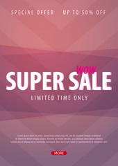 Sale poster or Flyer design. Discount background for the online store, shop, promotional leaflet, poster, banner. Vector illustration.