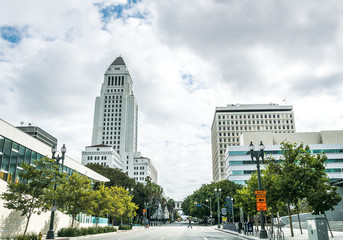 Urban streets of Los Angeles, California, USA
