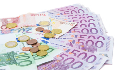 Geldscheine und Münzen, Ersparnisse