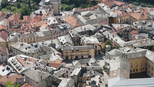 Vista aerea di Varallo Sesia in Piemonte