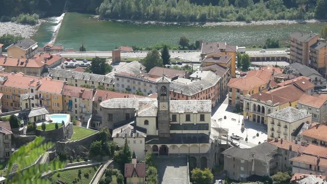 Vista aerea di Varallo Sesia in Piemonte